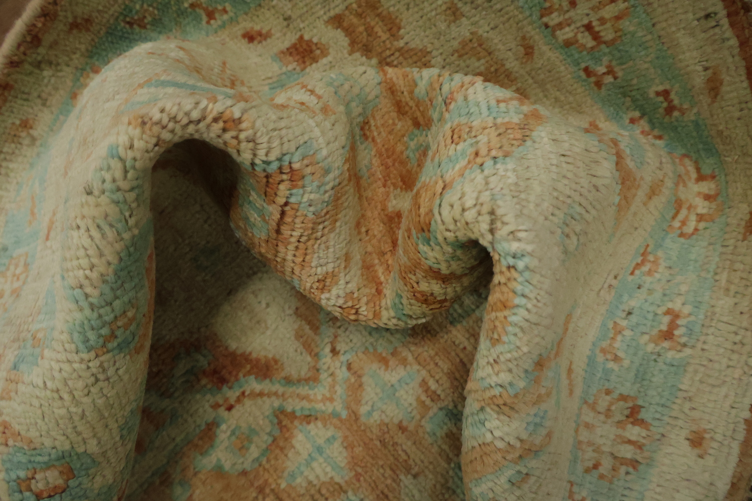 Vegetable Dye Oushak Turkish Wool Rug 3x4