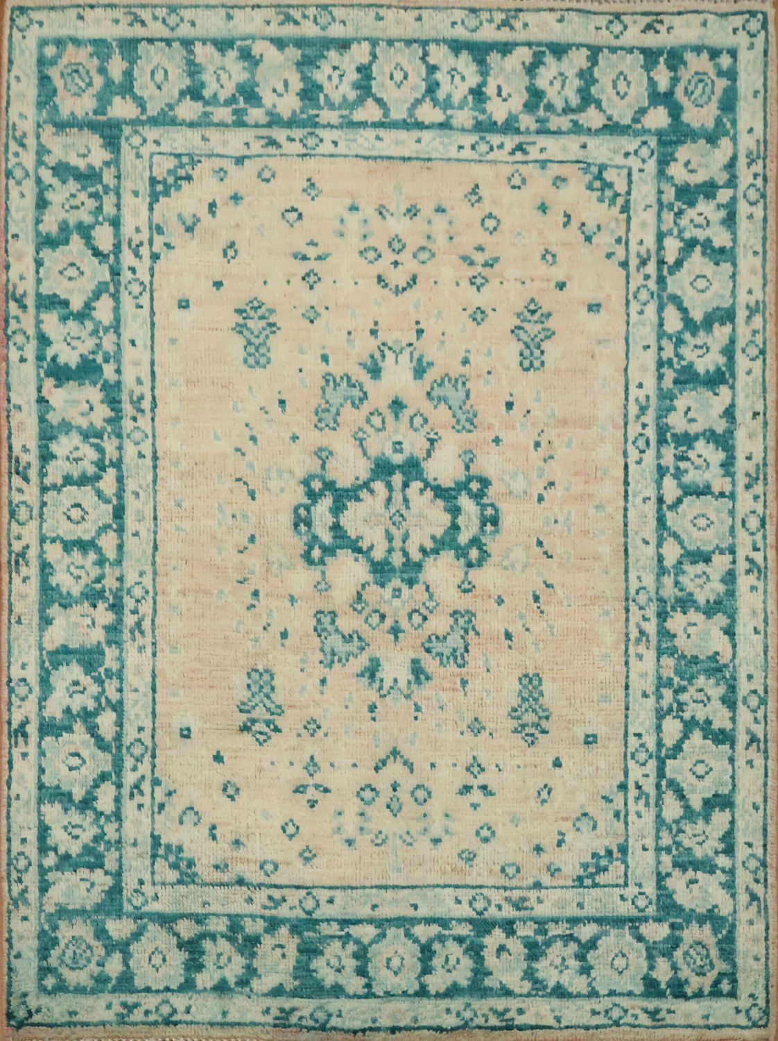 Vegetable Dye Oushak Turkish Accent Rug 3x4