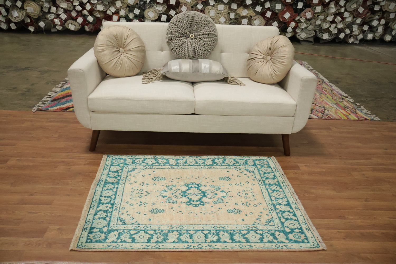 Vegetable Dye Oushak Turkish Accent Rug 3x4