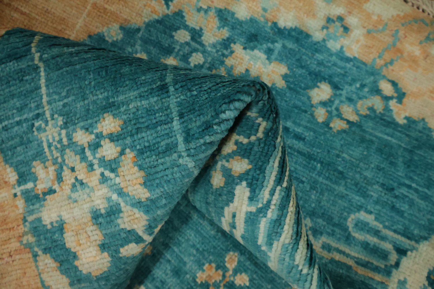 Vegetable Dye Oushak Turkish Foyer Rug 3x4