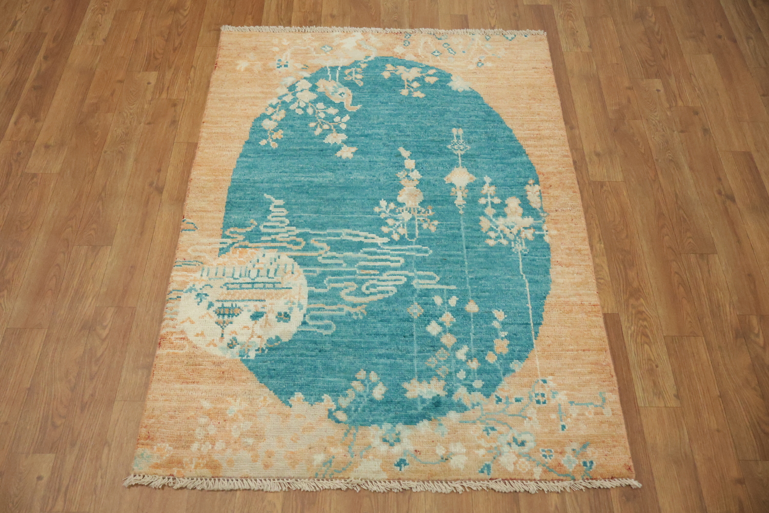 Vegetable Dye Oushak Turkish Foyer Rug 3x4