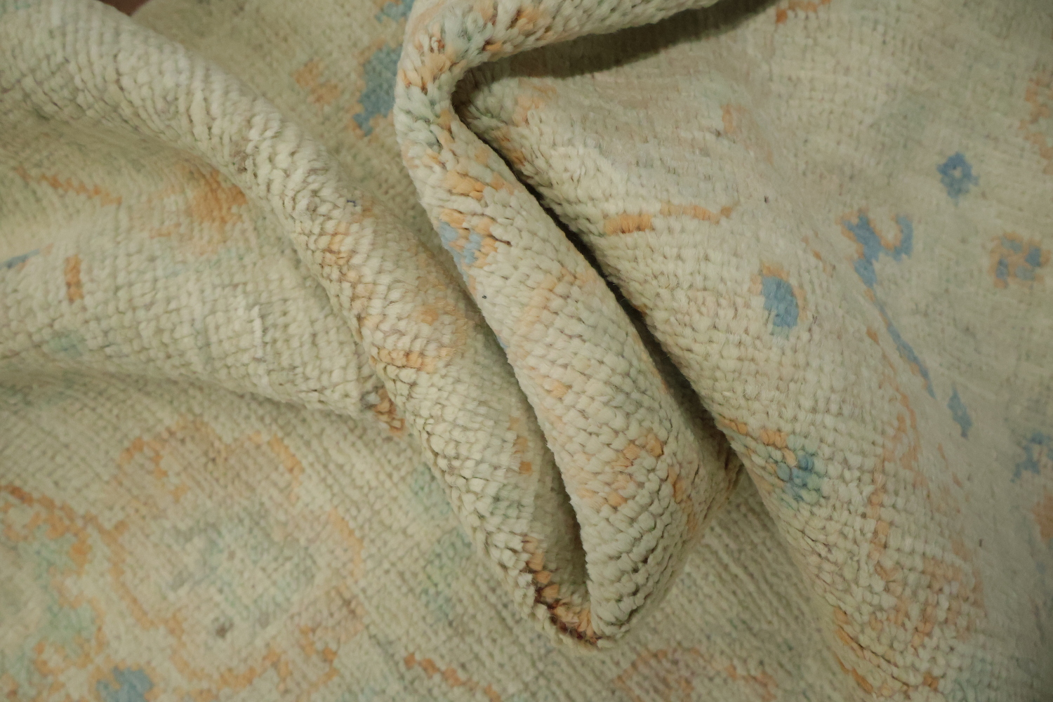 Muted Turkish Oushak Vegetable Dye Accent Rug 3x4