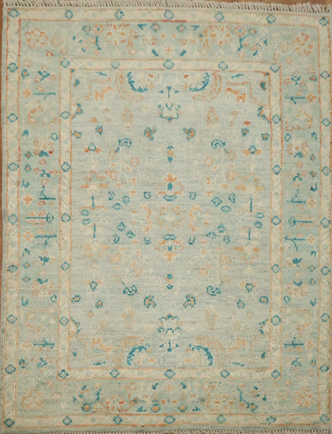 Vegetable Dye Oushak Turkish Accent Rug 3x4