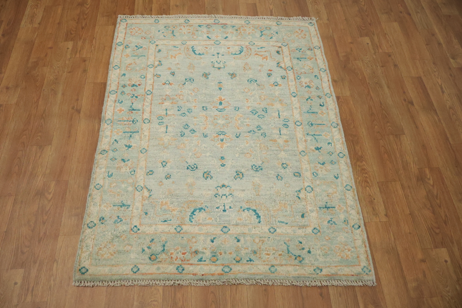 Vegetable Dye Oushak Turkish Accent Rug 3x4