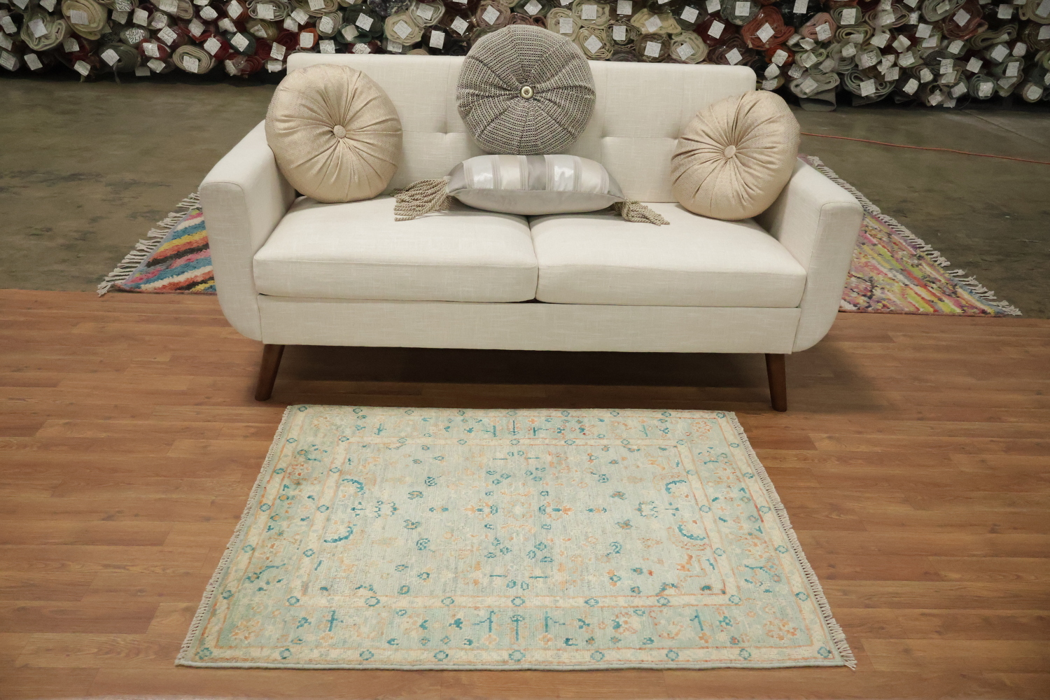 Vegetable Dye Oushak Turkish Accent Rug 3x4