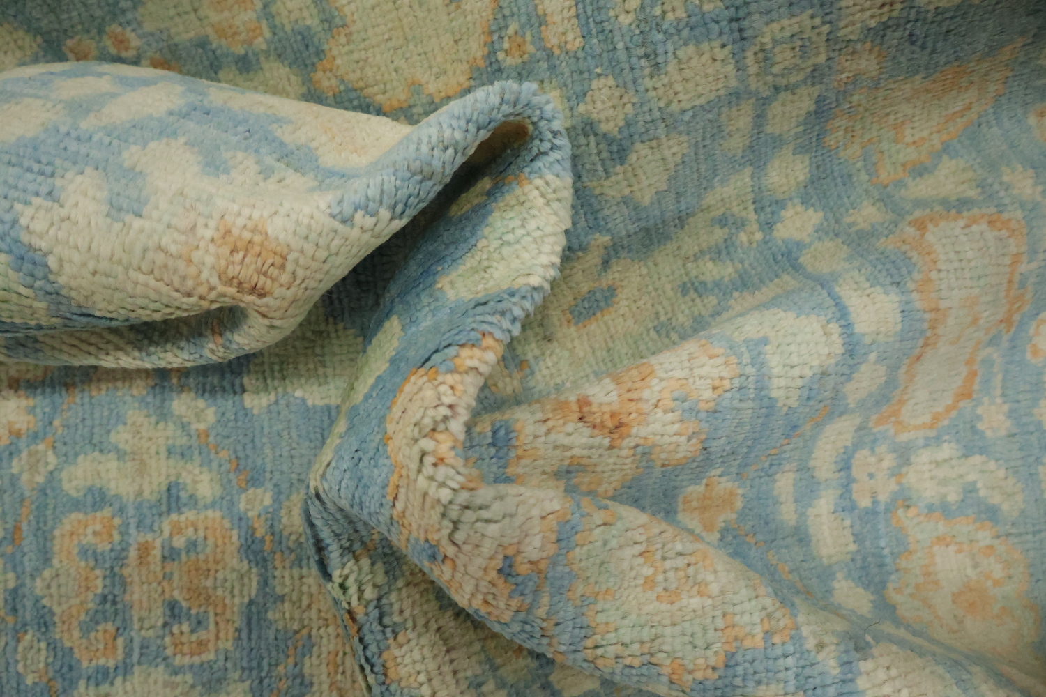 Vegetable Dye Oushak Turkish Foyer Rug 3x4