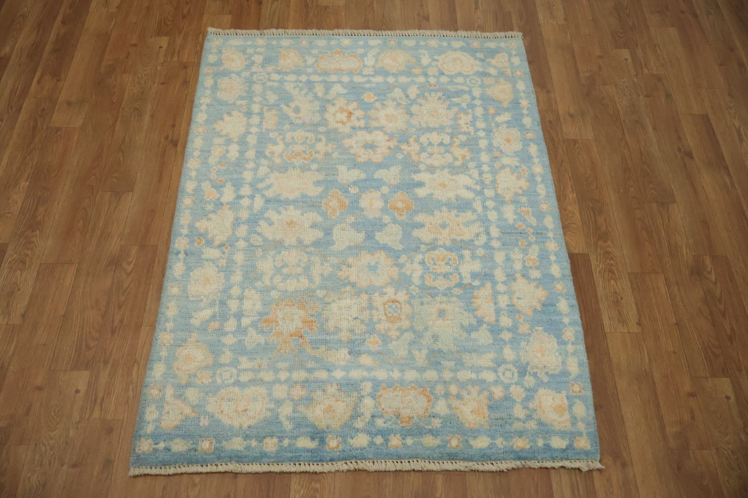 Vegetable Dye Oushak Turkish Foyer Rug 3x4