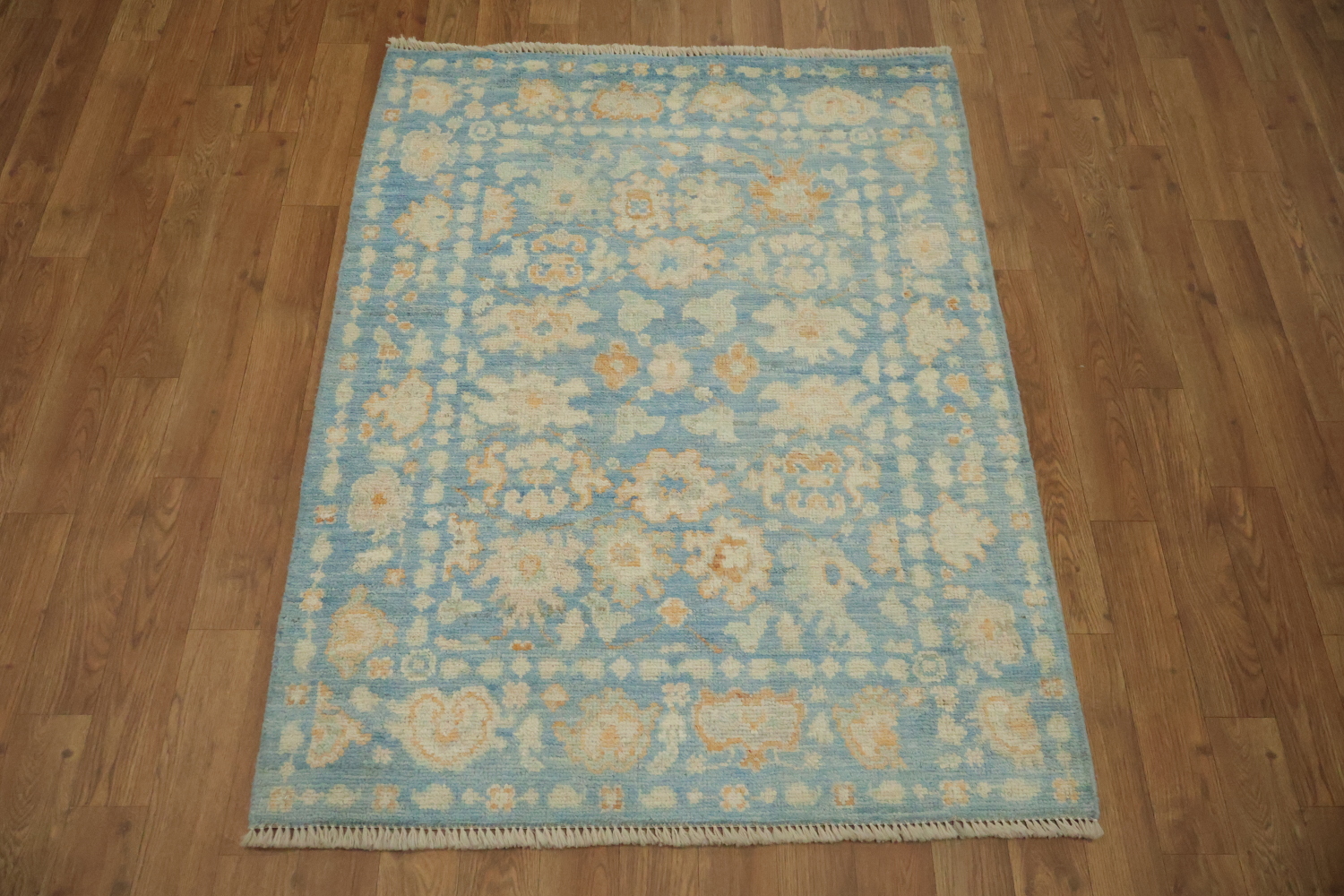Vegetable Dye Oushak Turkish Foyer Rug 3x4