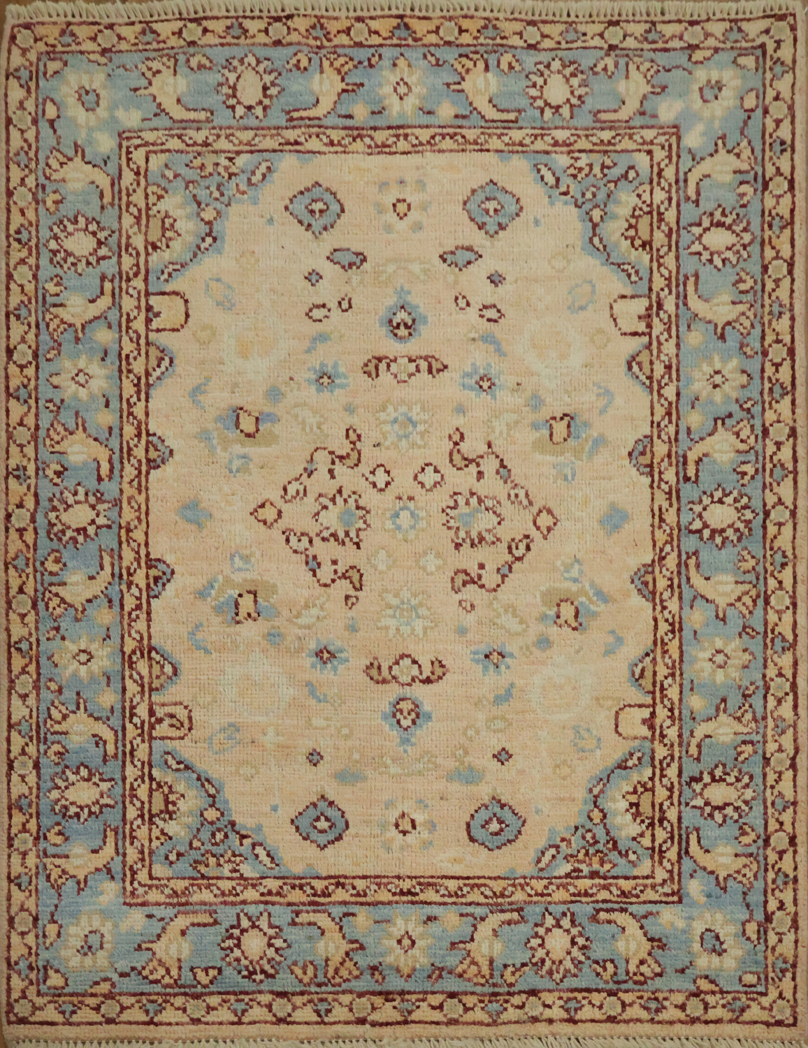 Vegetable Dye Oushak Turkish Foyer Rug 3x4