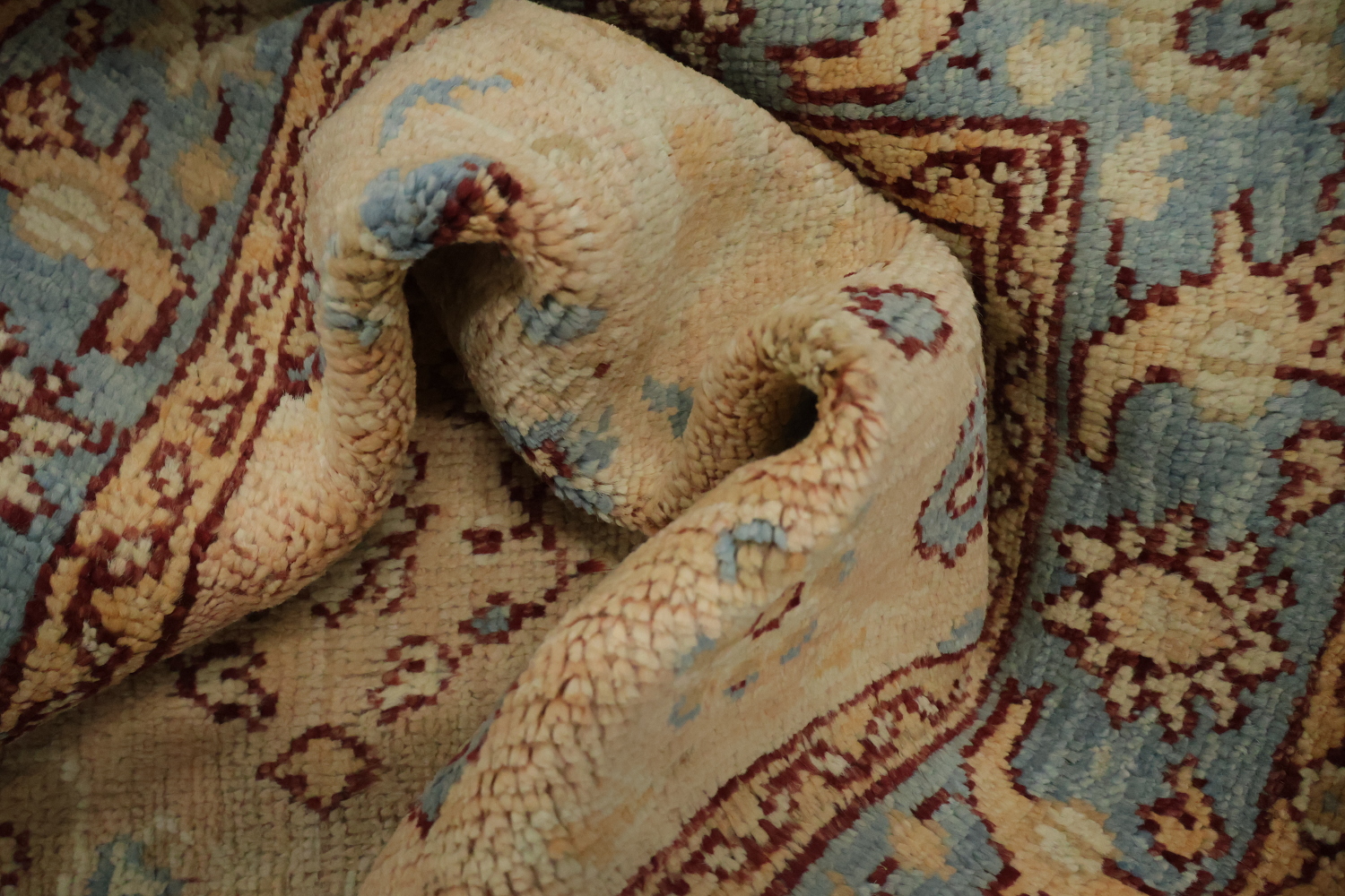 Vegetable Dye Oushak Turkish Foyer Rug 3x4