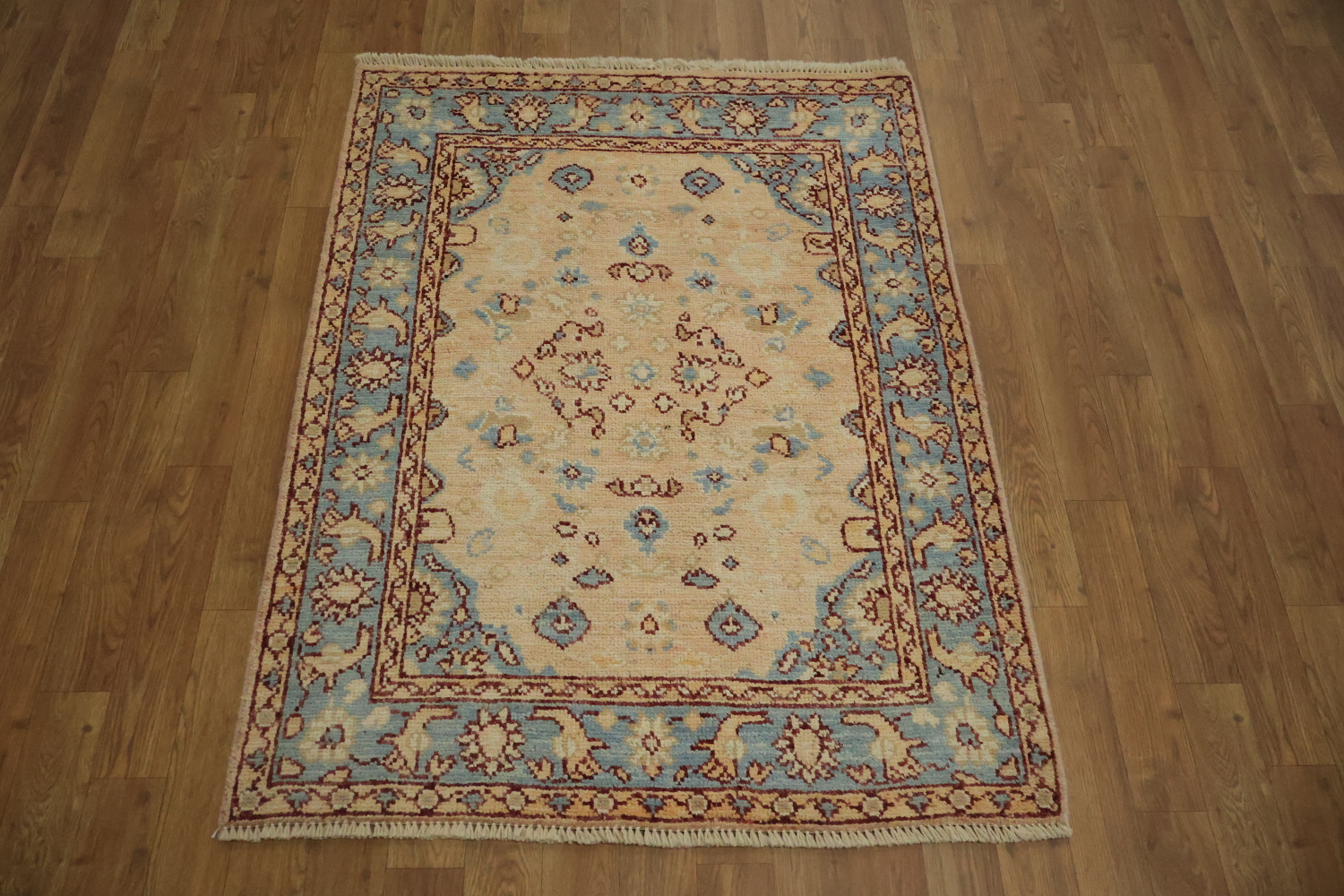Vegetable Dye Oushak Turkish Foyer Rug 3x4