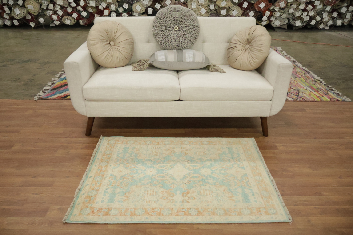 Vegetable Dye Oushak Turkish Accent Rug 3x4