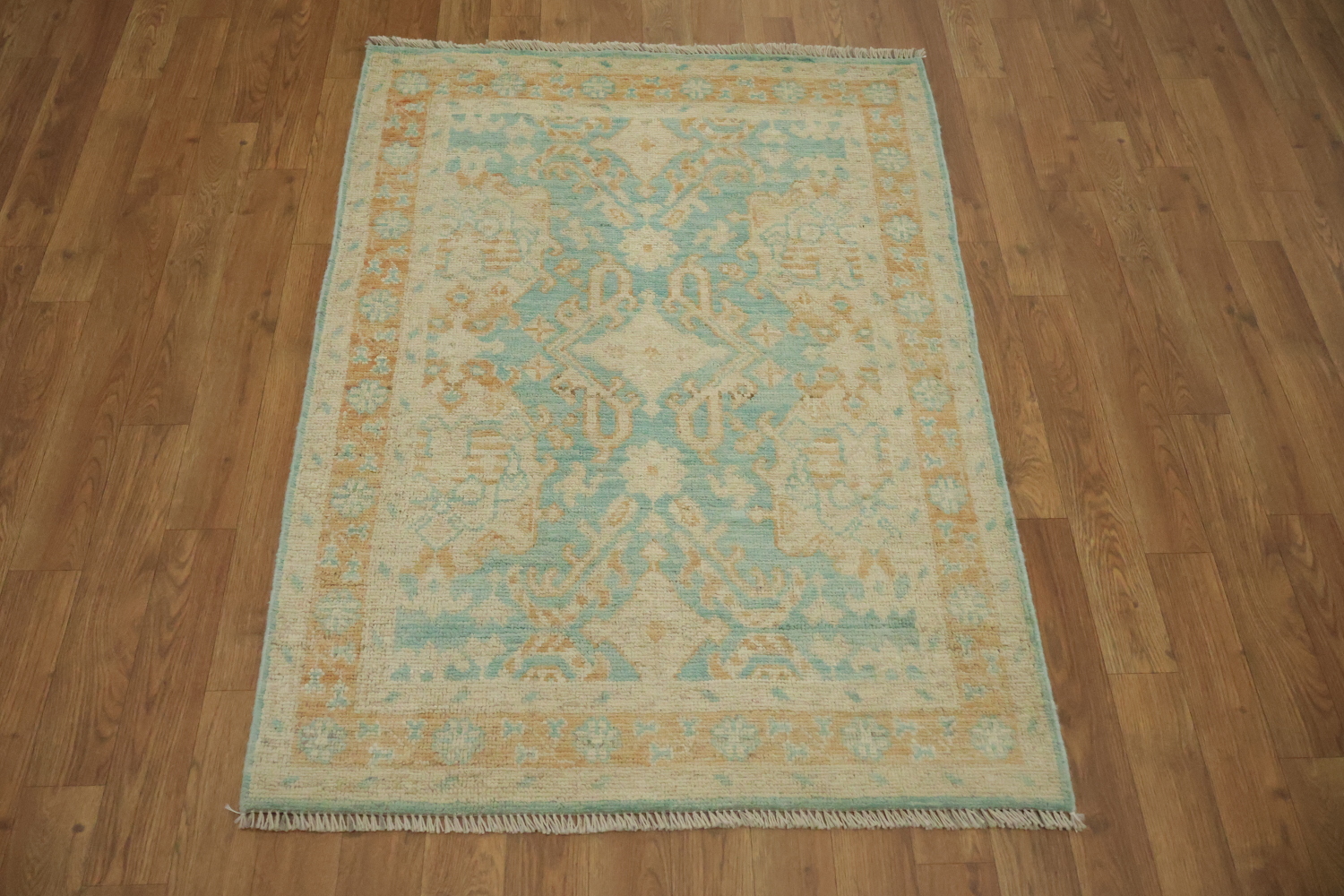 Vegetable Dye Oushak Turkish Accent Rug 3x4