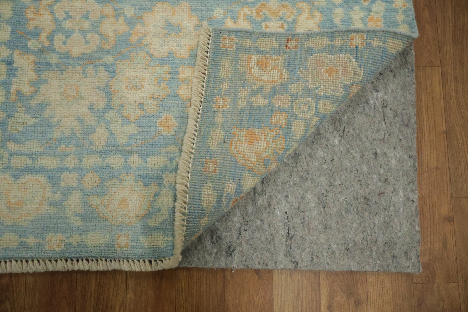 Blue Oushak Vegetable Dye Turkish Rug 3x4