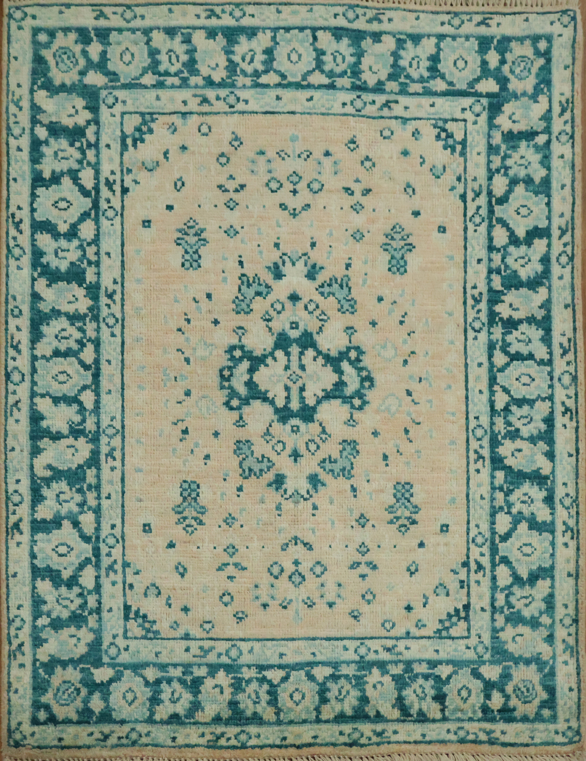 Vegetable Dye Oushak Turkish Accent Rug 3x4