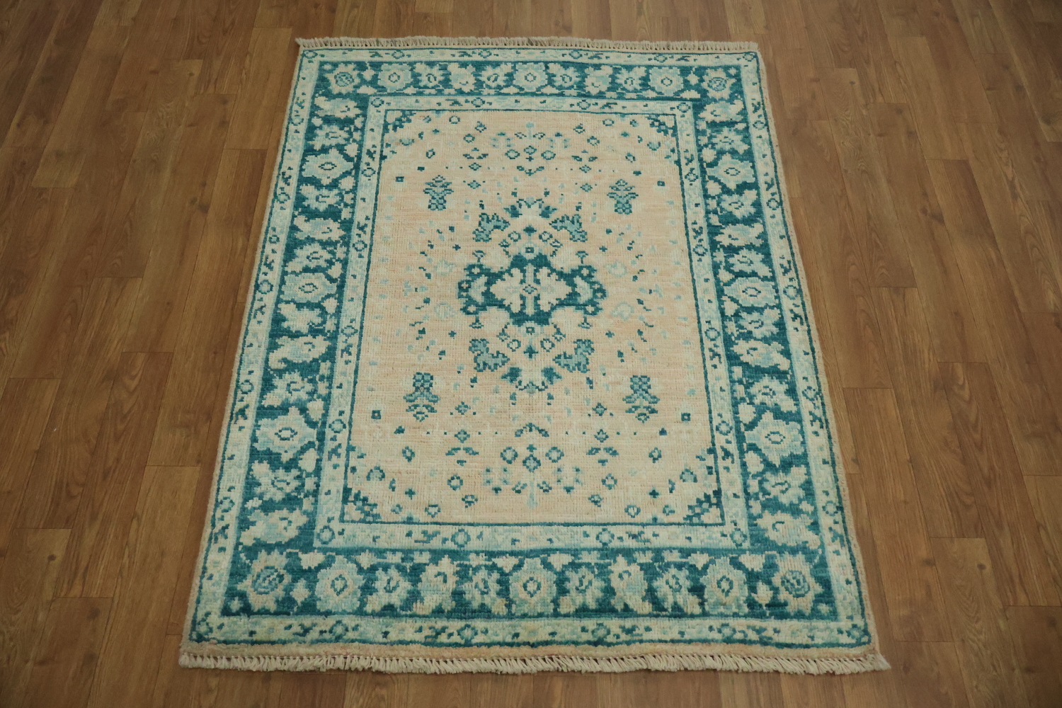 Vegetable Dye Oushak Turkish Accent Rug 3x4