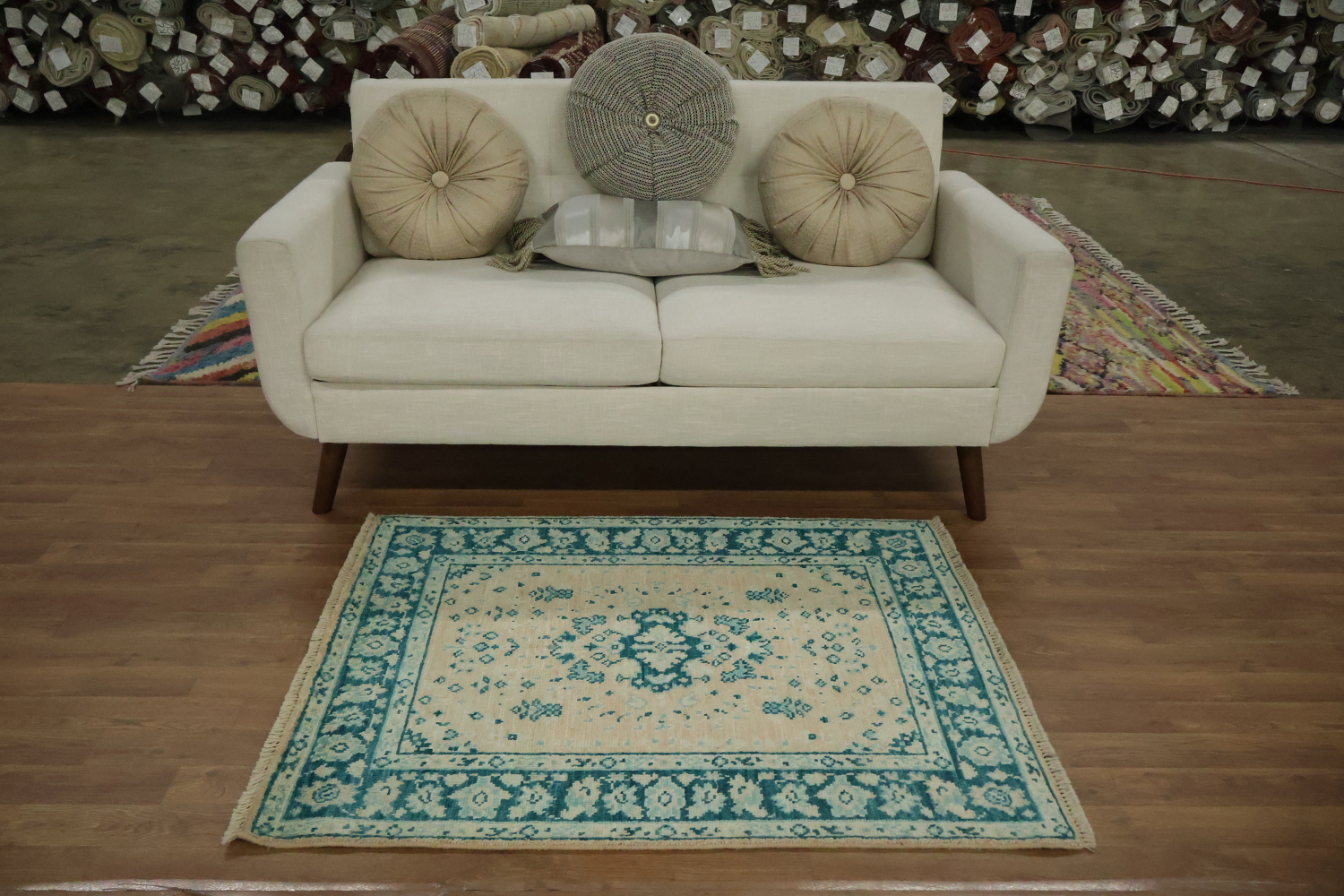 Vegetable Dye Oushak Turkish Accent Rug 3x4