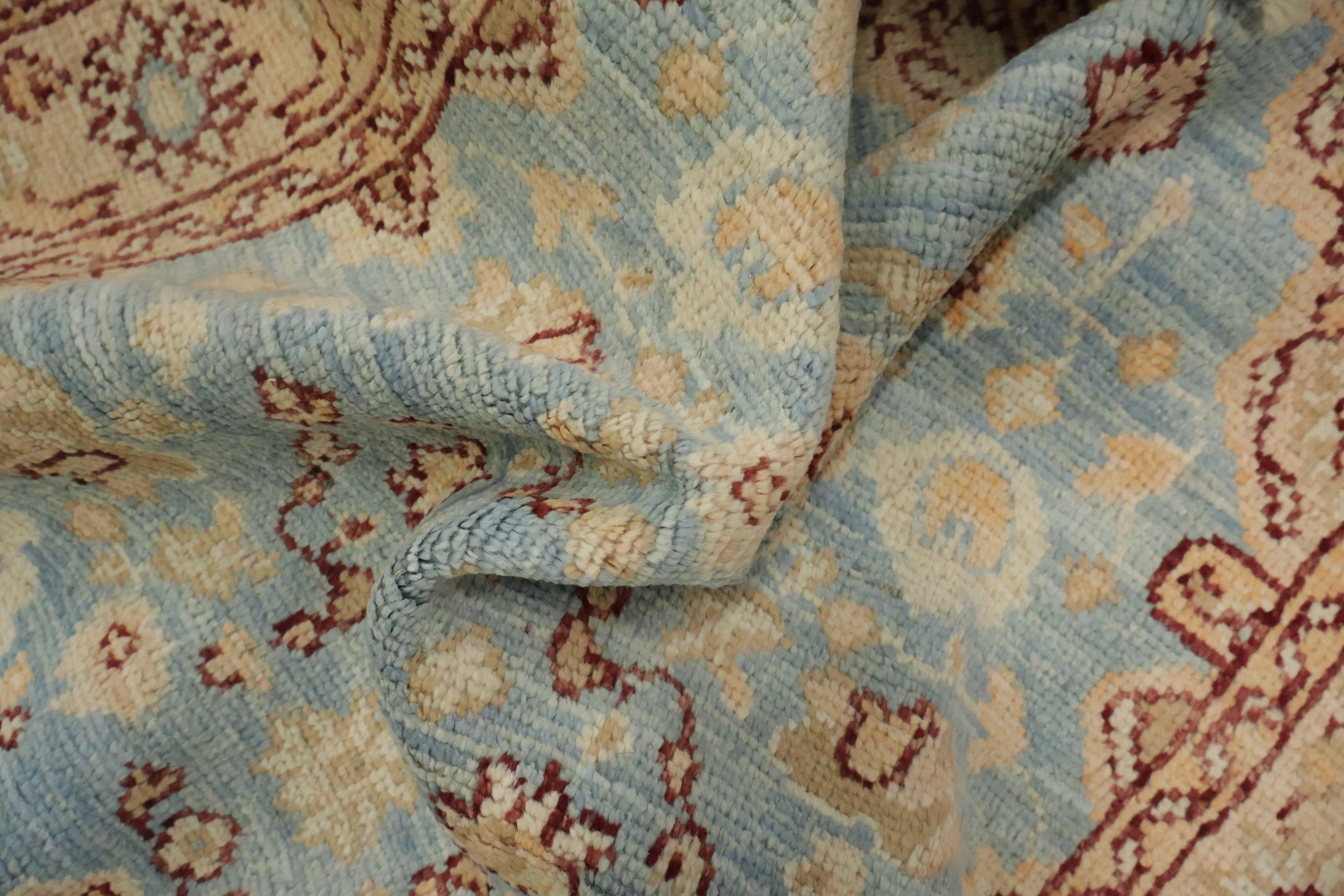 Vegetable Dye Oushak Turkish Accent Rug 3x4