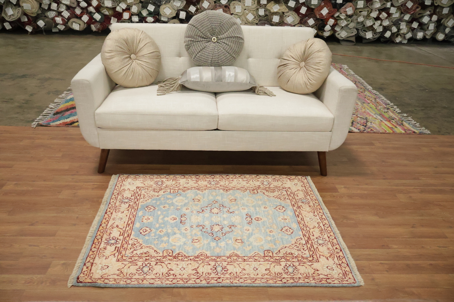 Vegetable Dye Oushak Turkish Accent Rug 3x4