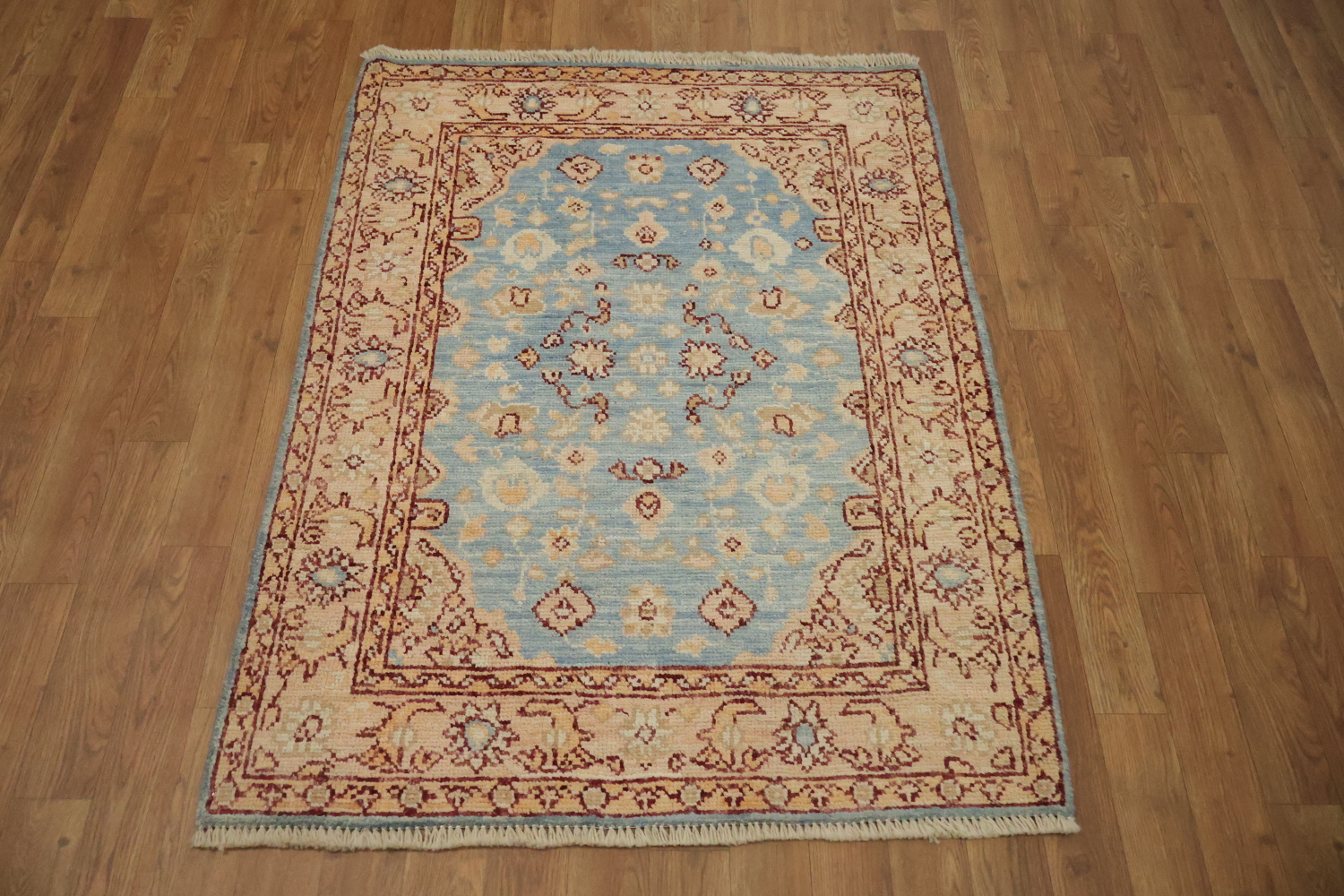 Vegetable Dye Oushak Turkish Accent Rug 3x4