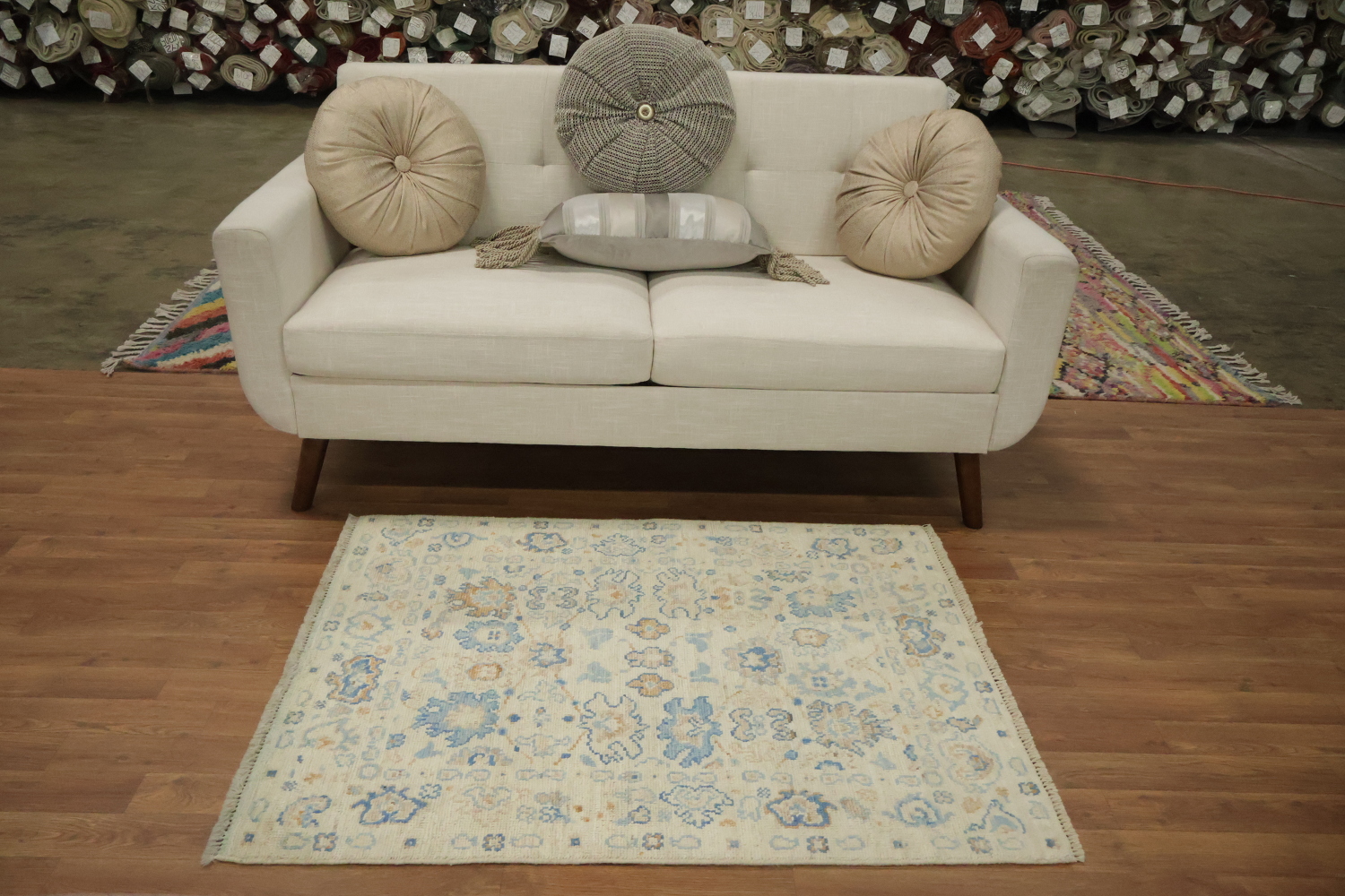 Vegetable Dye Oushak Accent Turkish Rug 3x4