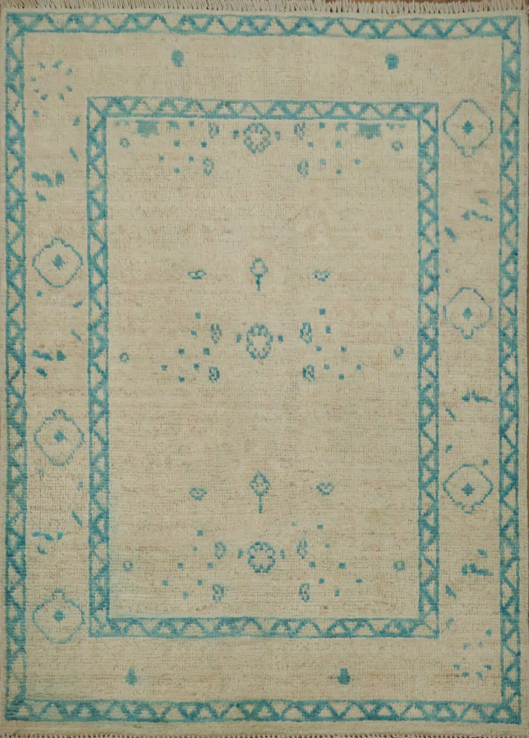 Vegetable Dye Oushak Turkish Accent Rug 3x4