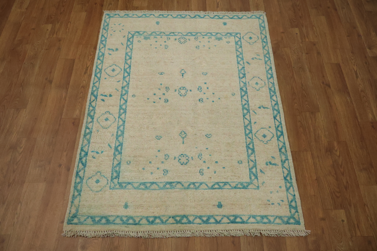 Vegetable Dye Oushak Turkish Accent Rug 3x4