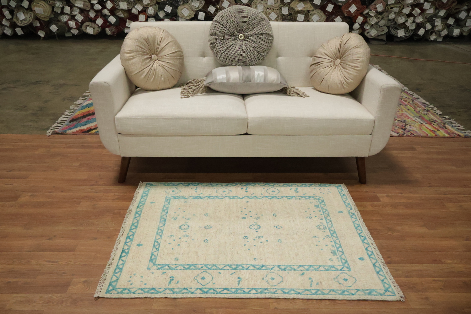 Vegetable Dye Oushak Turkish Accent Rug 3x4