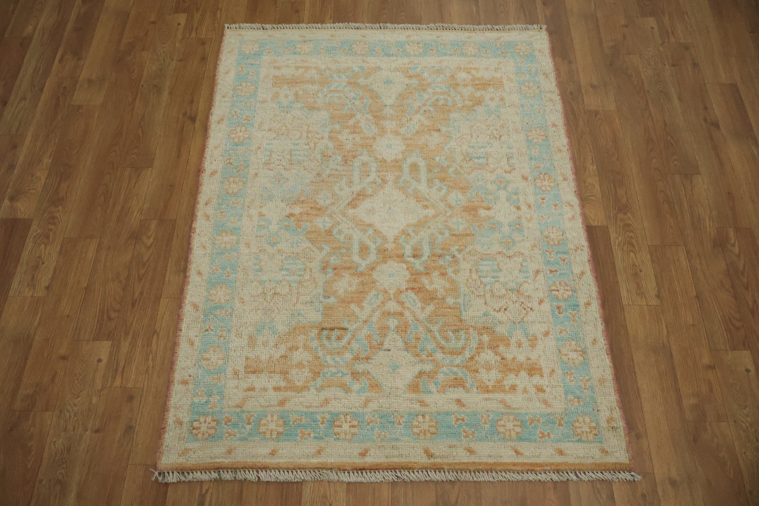 Vegetable Dye Oushak Turkish Foyer Rug 3x4