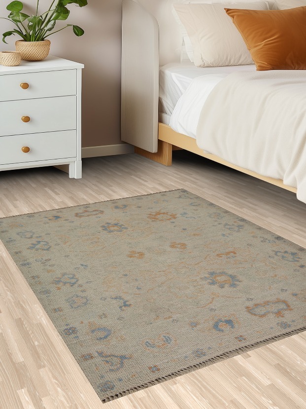 Vegetable Dye Oushak Accent Turkish Rug 3x4