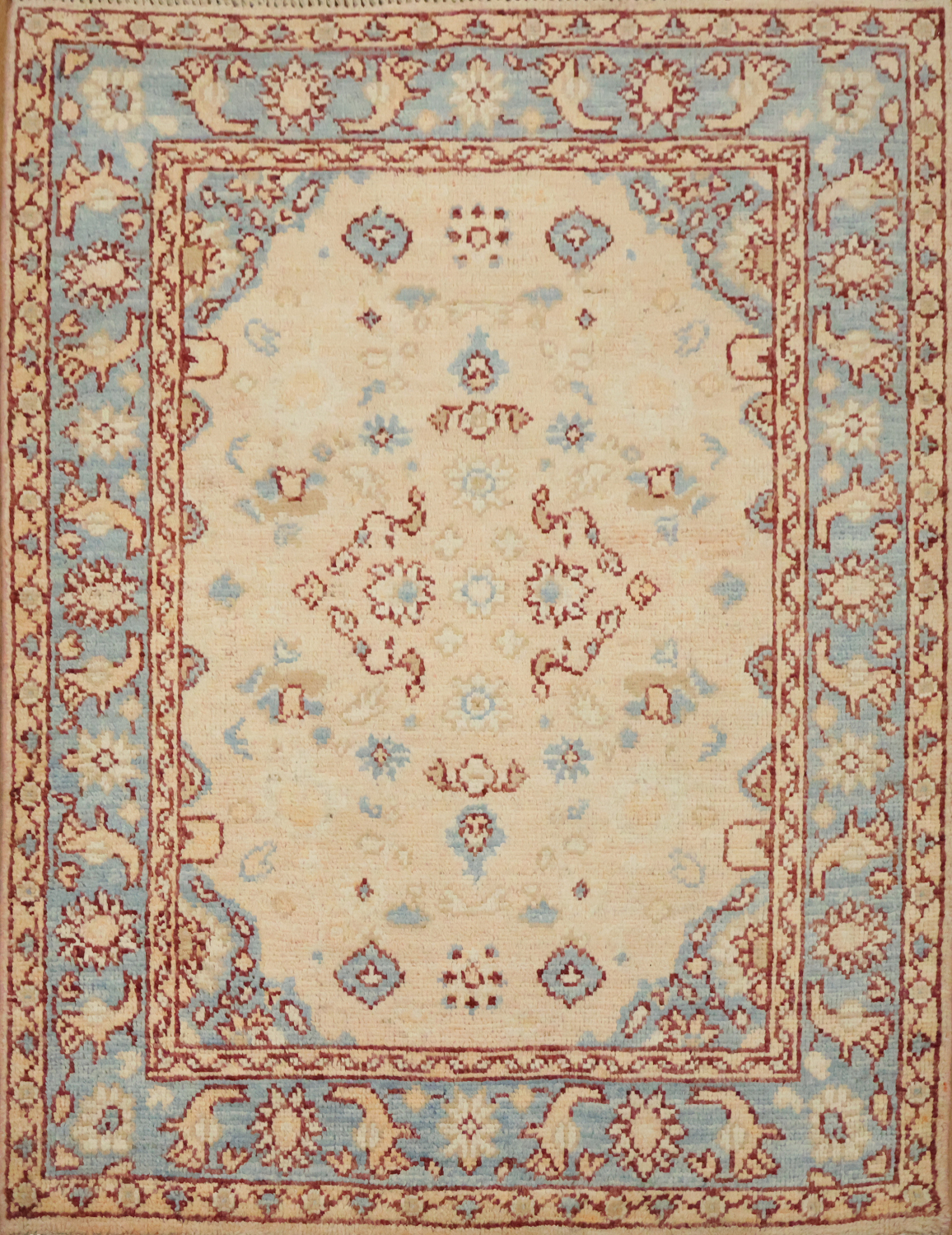 Vegetable Dye Oushak Turkish Foyer Rug 3x4