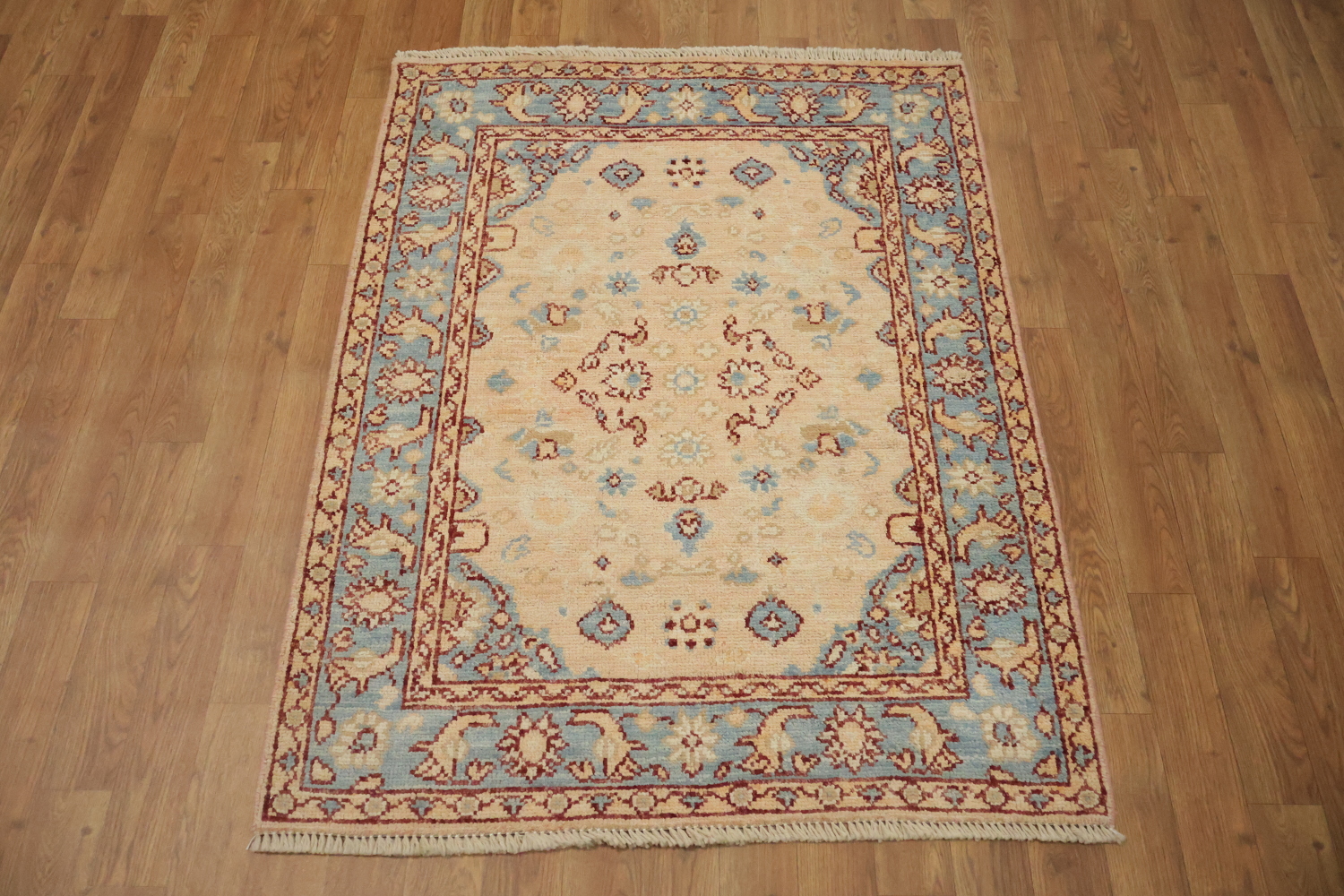 Vegetable Dye Oushak Turkish Foyer Rug 3x4