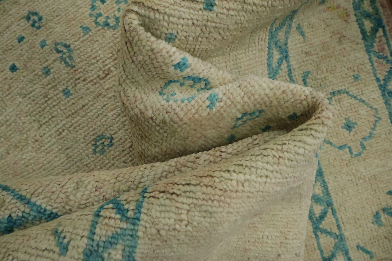 Vegetable Dye Oushak Turkish Foyer Rug 3x4