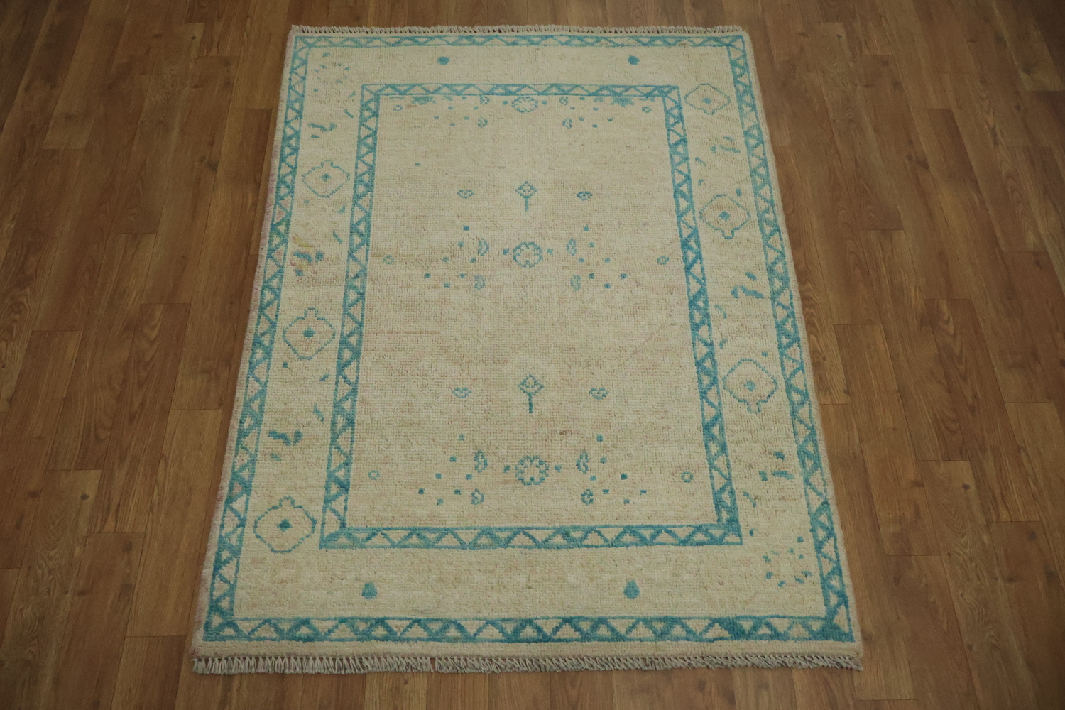 Vegetable Dye Oushak Turkish Foyer Rug 3x4