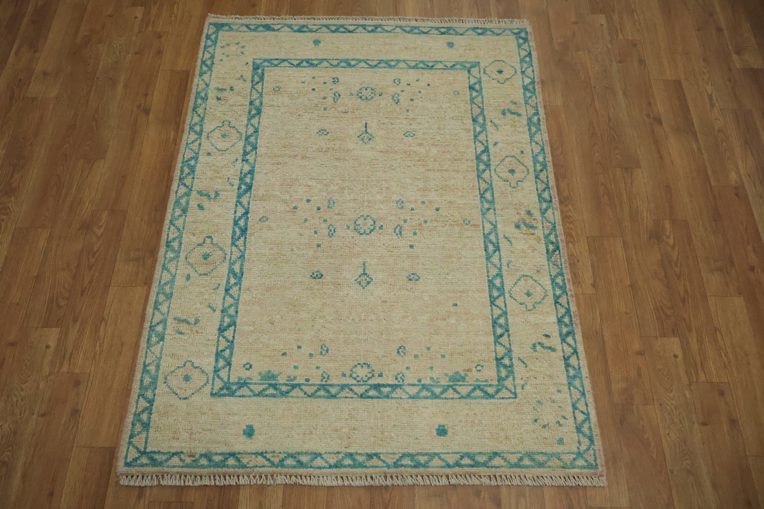 Vegetable Dye Oushak Turkish Foyer Rug 3x4