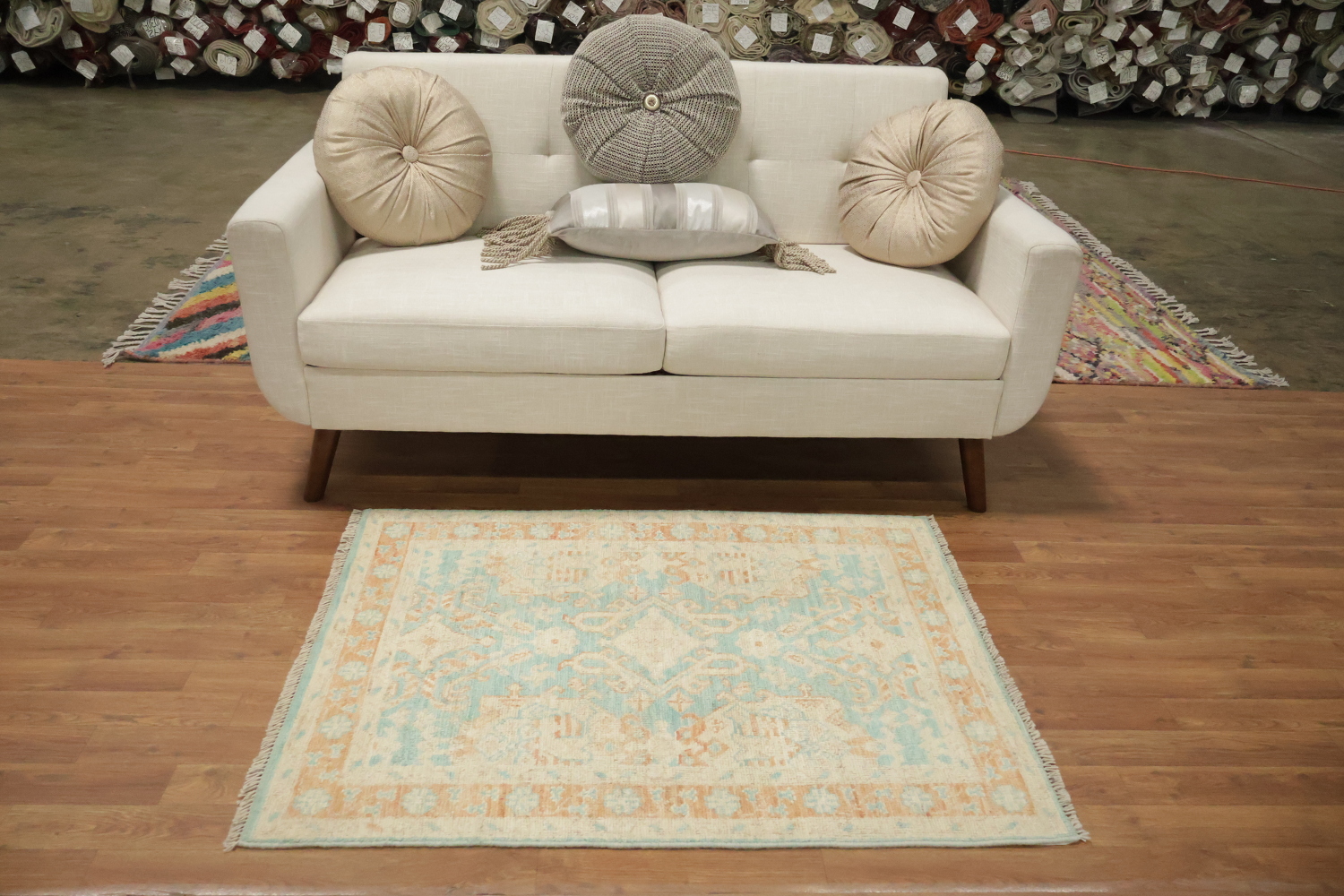 Vegetable Dye Oushak Turkish Accent Rug 3x4