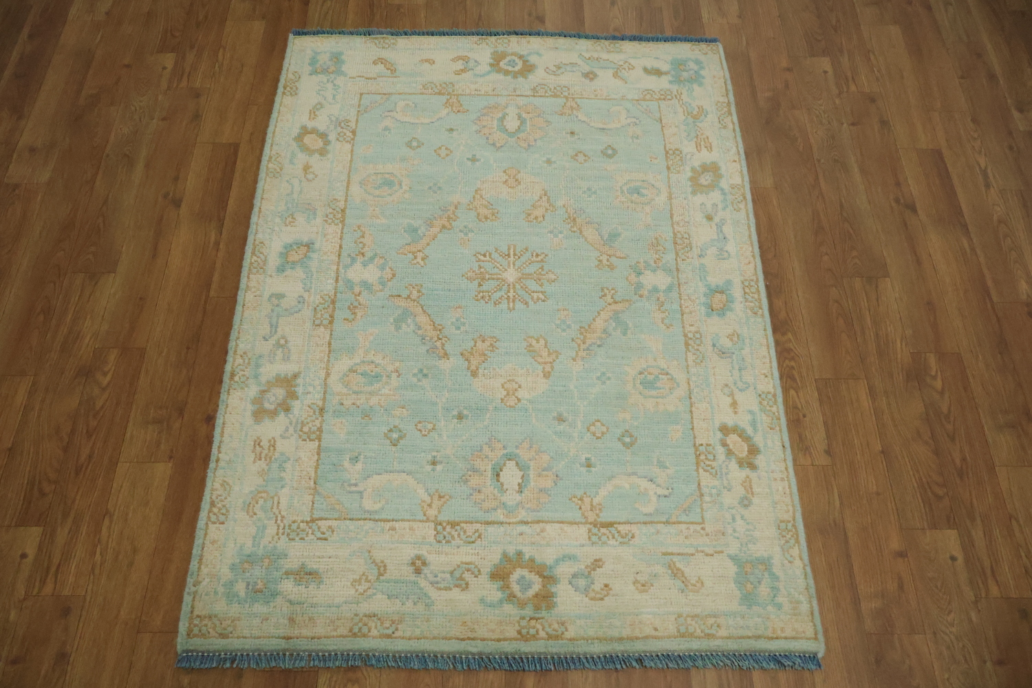 Vegetable Dye Oushak Turkish Foyer Rug 3x4