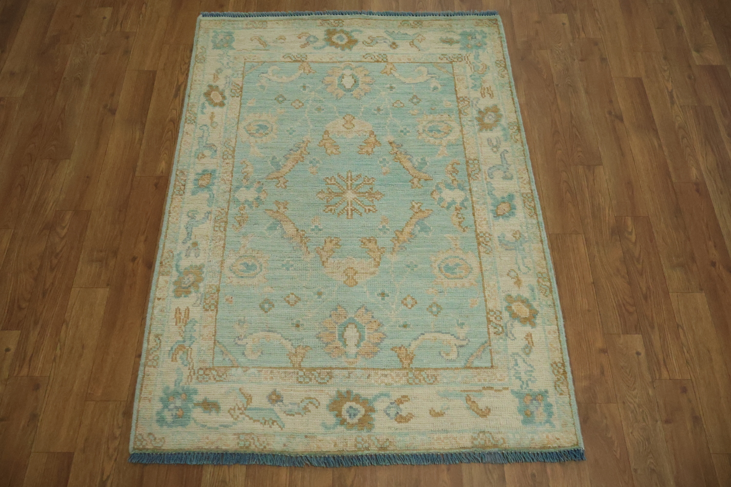 Vegetable Dye Oushak Turkish Foyer Rug 3x4