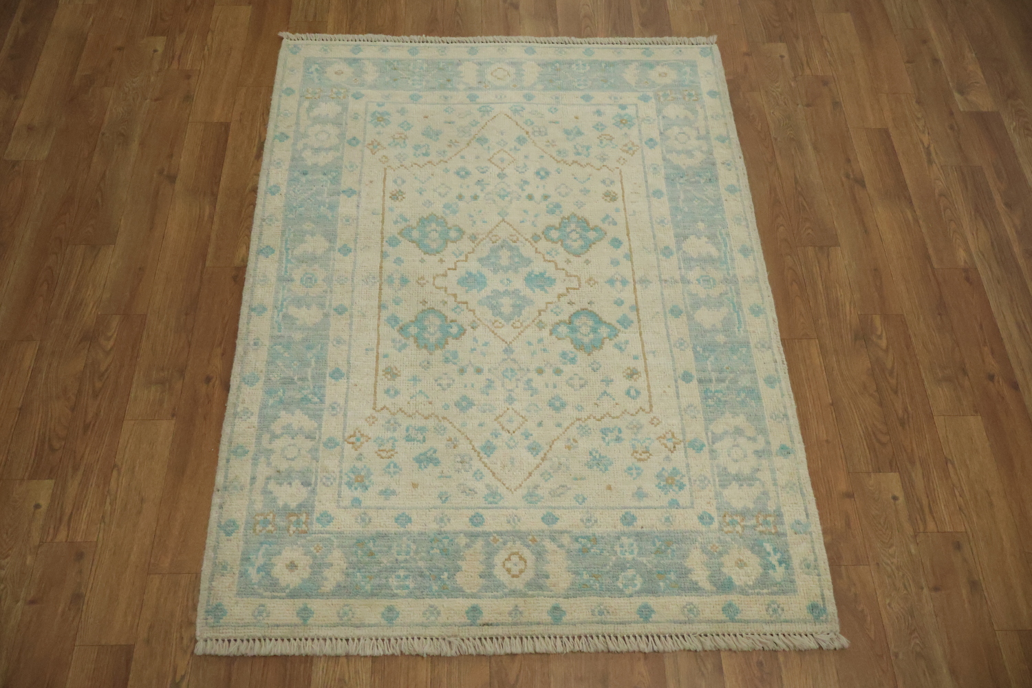 Vegetable Dye Oushak Accent Turkish Rug 3x4