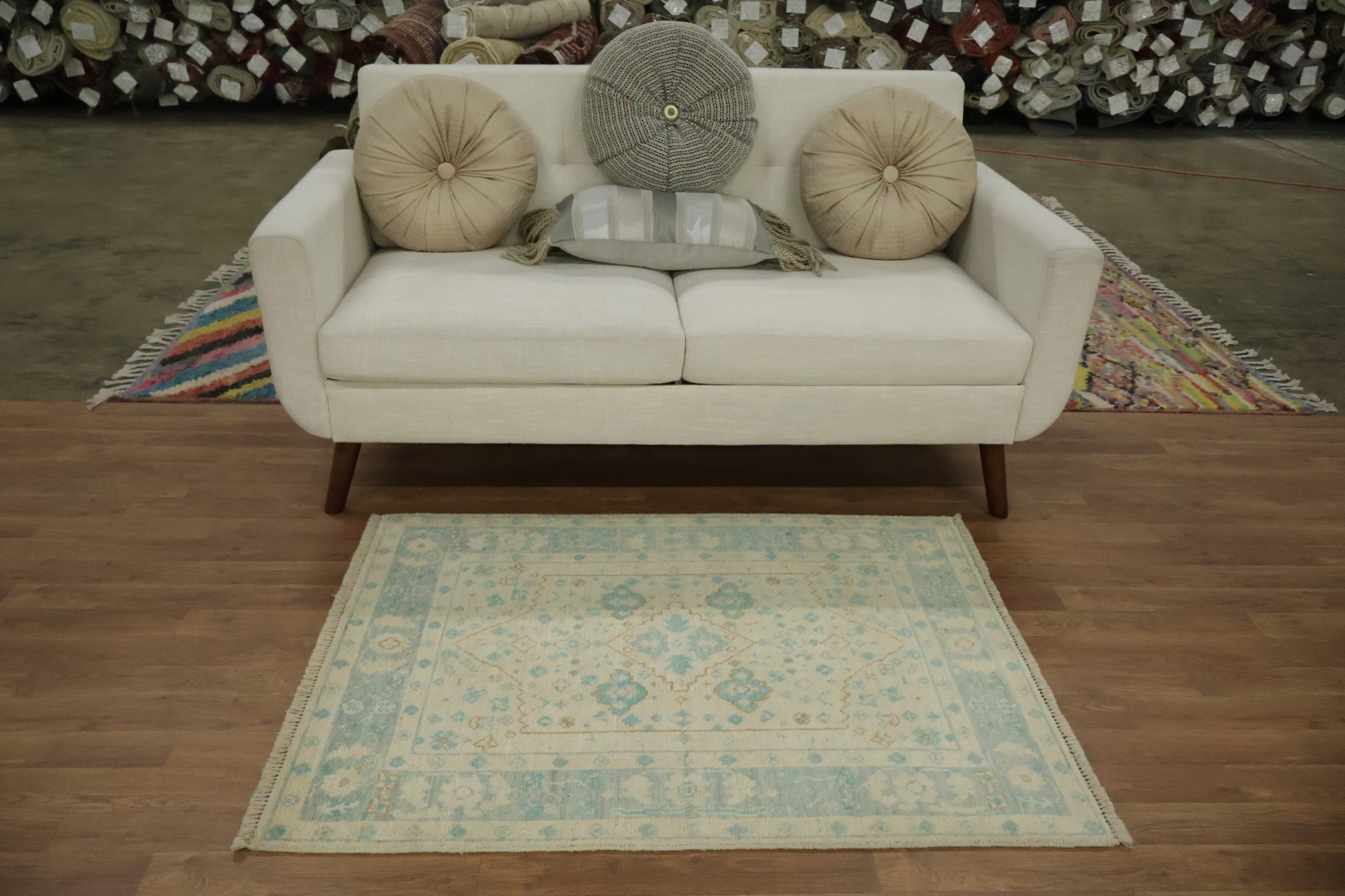 Vegetable Dye Oushak Accent Turkish Rug 3x4