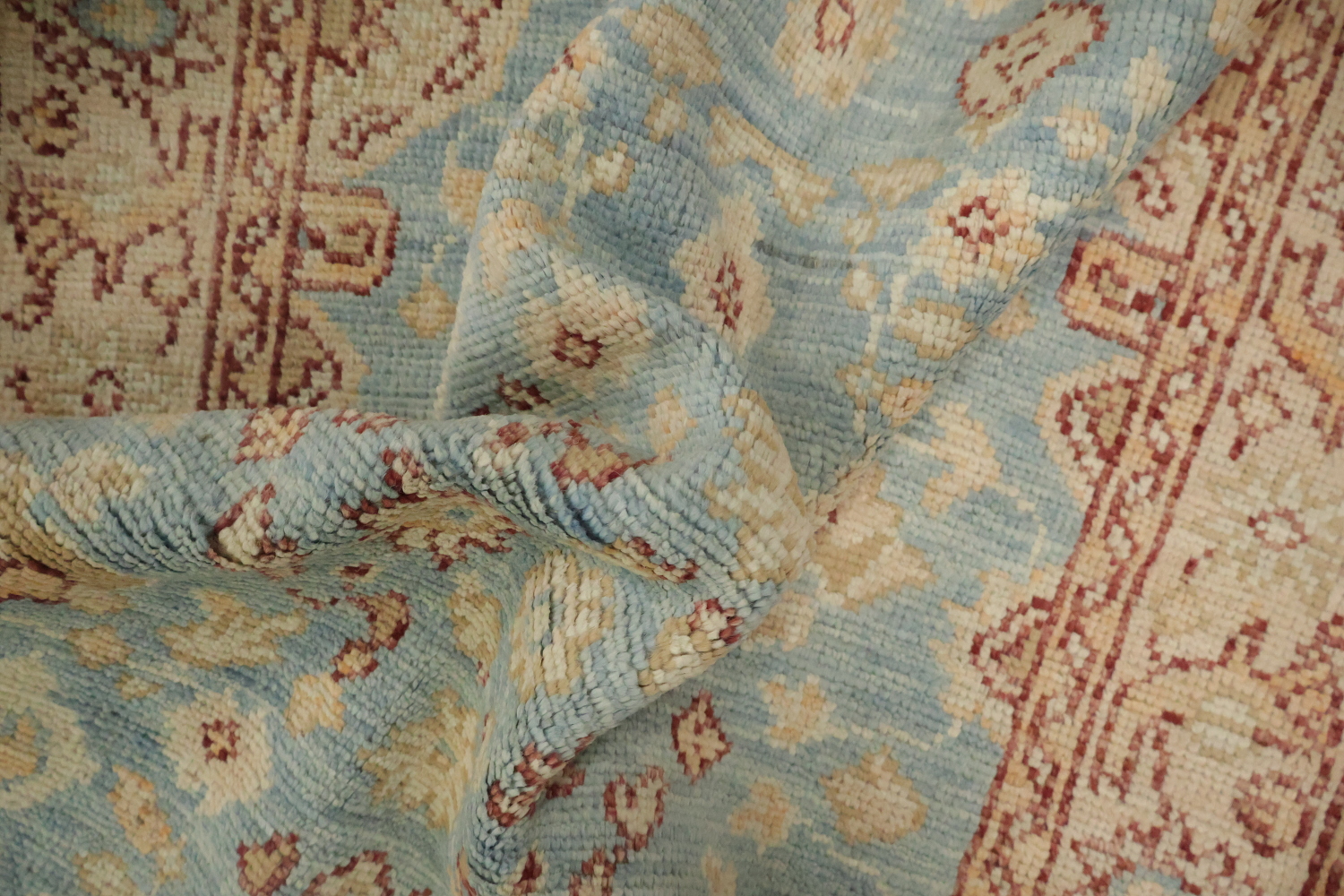 Vegetable Dye Oushak Turkish Foyer Rug 3x4