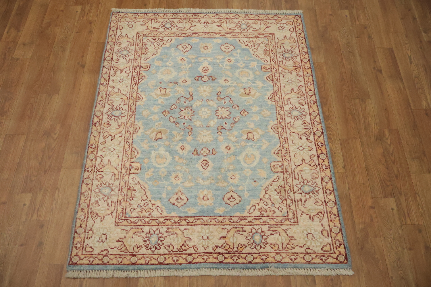 Vegetable Dye Oushak Turkish Foyer Rug 3x4
