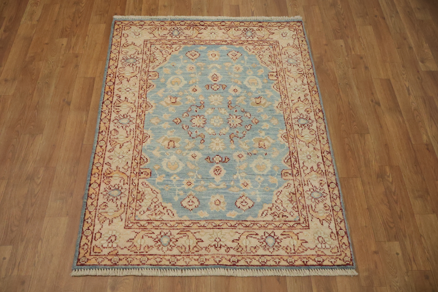 Vegetable Dye Oushak Turkish Foyer Rug 3x4