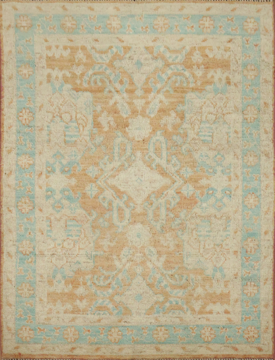 Vegetable Dye Oushak Turkish Accent Rug 3x4
