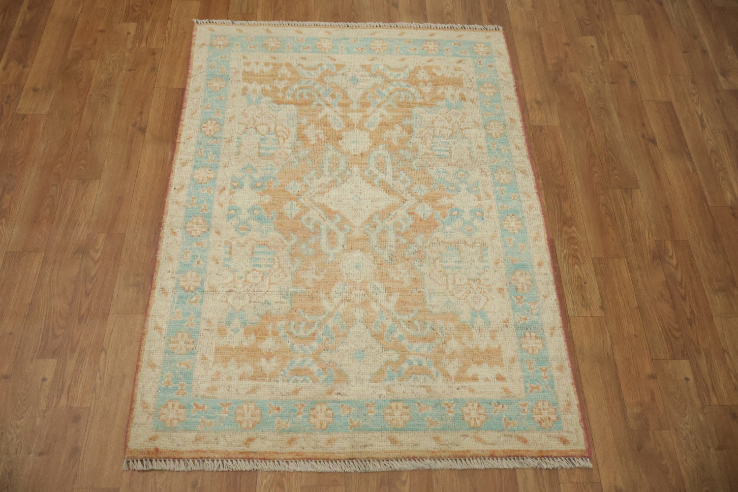 Vegetable Dye Oushak Turkish Accent Rug 3x4