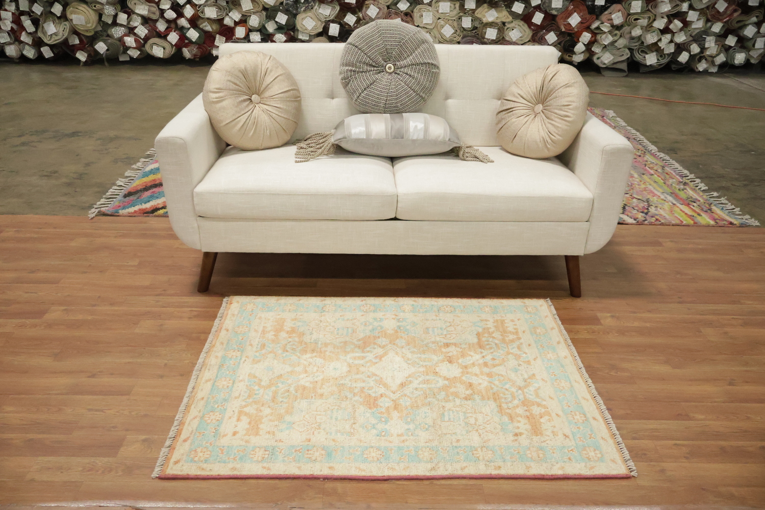 Vegetable Dye Oushak Turkish Accent Rug 3x4