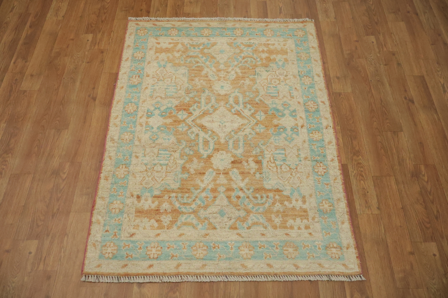 Vegetable Dye Oushak Turkish Accent Rug 3x4