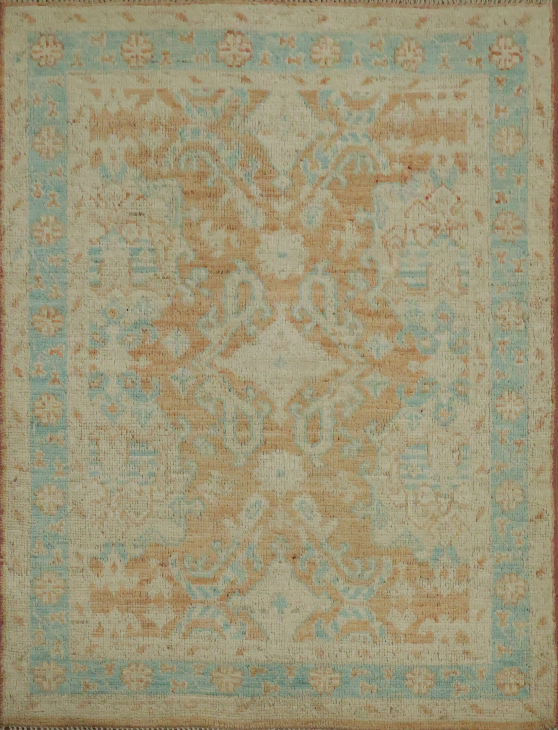 Vegetable Dye Oushak Turkish Accent Rug 3x4