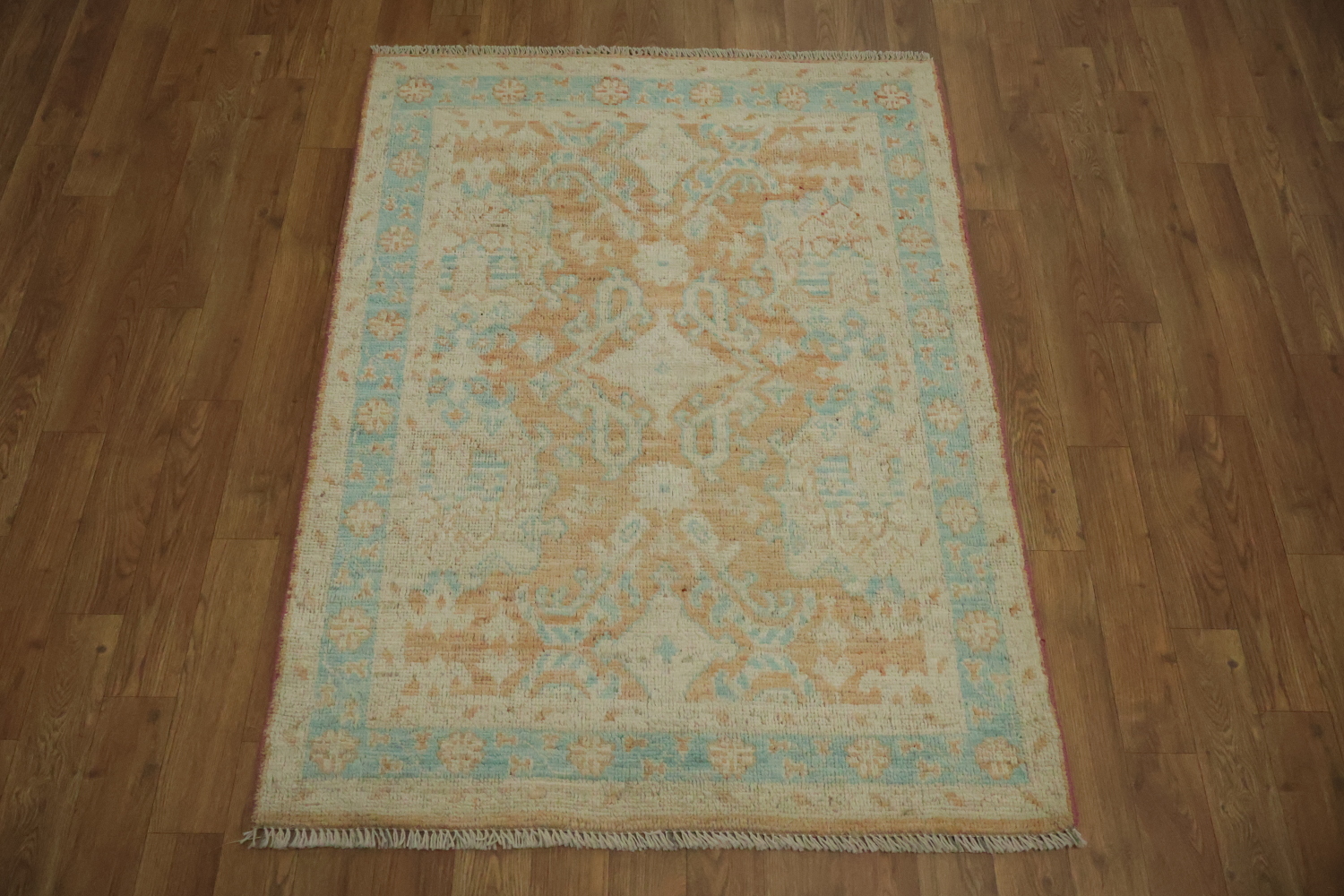 Vegetable Dye Oushak Turkish Accent Rug 3x4