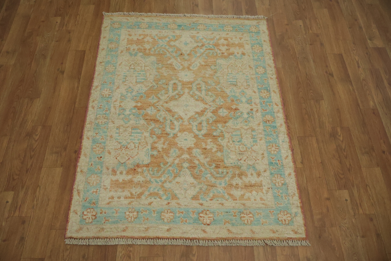 Vegetable Dye Oushak Turkish Accent Rug 3x4